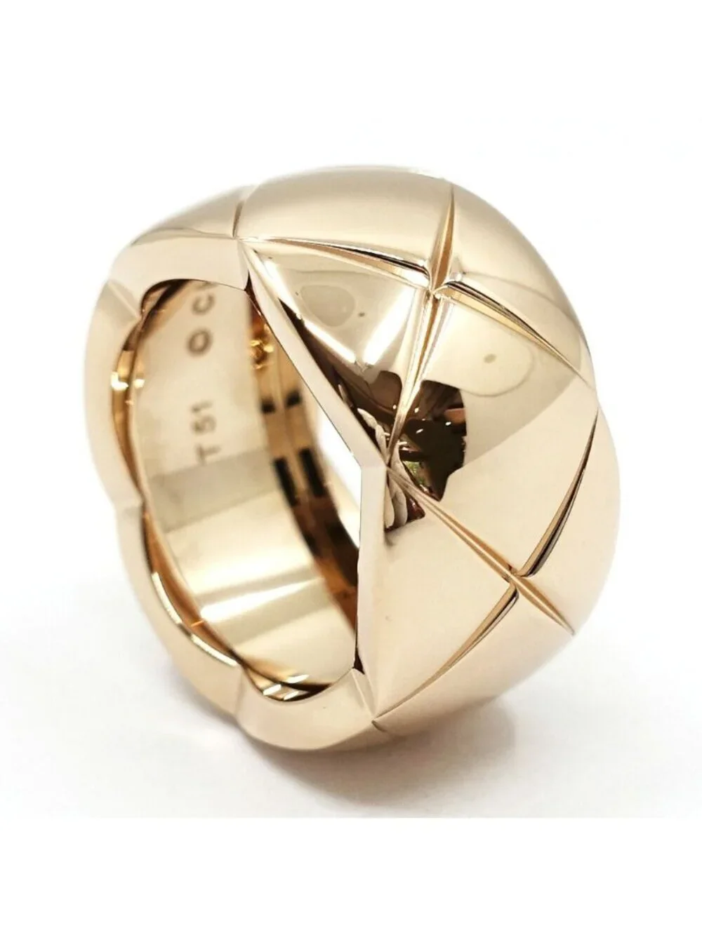 Chanel 18K Pink Gold Coco Crush Ring Large
